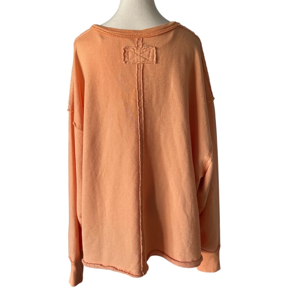 We The Free Oversized V‑Neck Sweatshirt in Peach - Picture 3 of 9